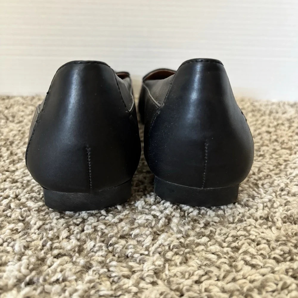 Sz 11M  Womens Bass Black Nicki Leather Slip On Shoes Go To Comfort